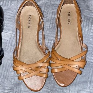 Torrid sandals bundle . Black and Tan both size 9W